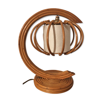 Lamp in rattan from the 1960s