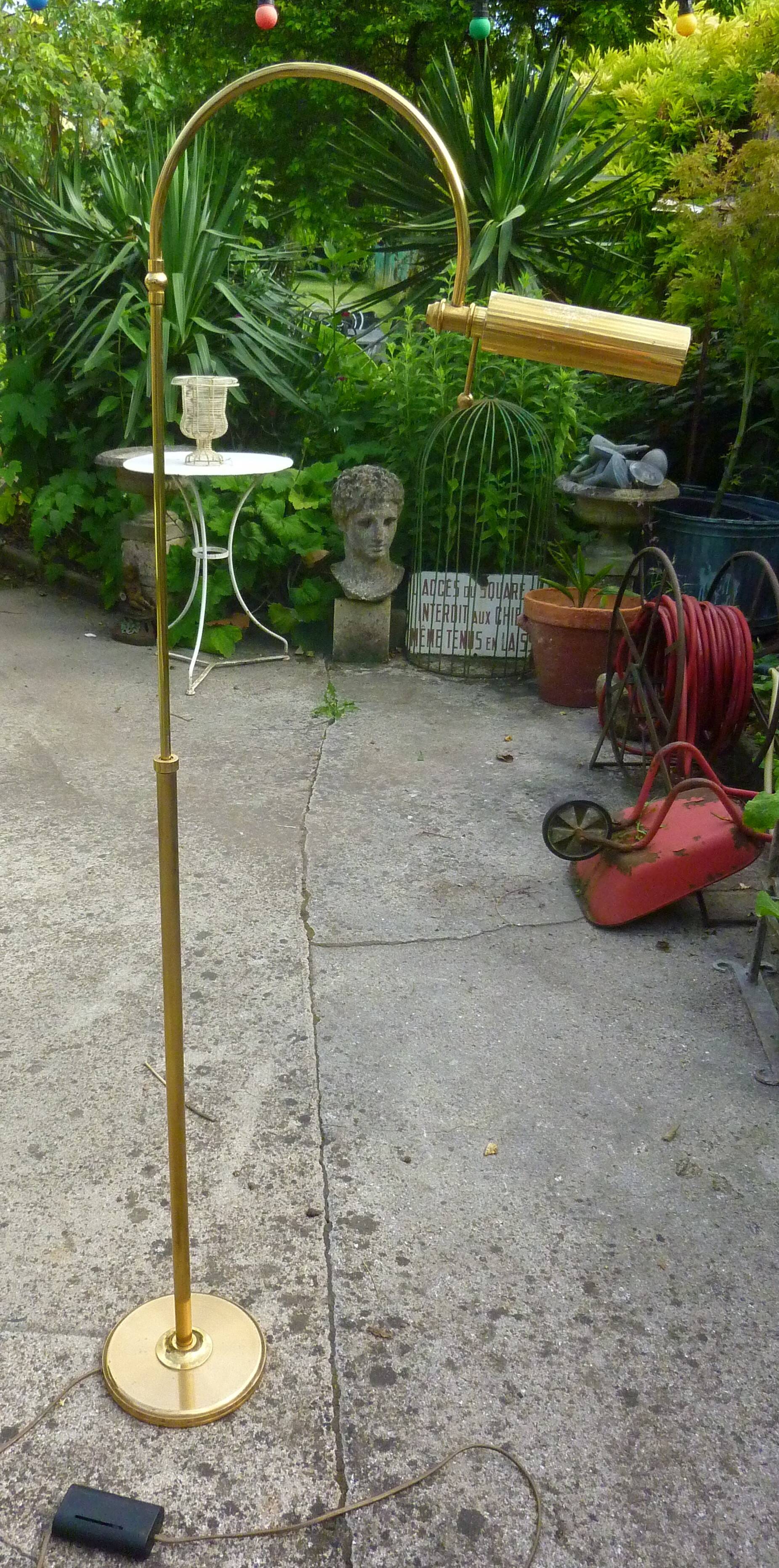 lampadaire liseuse bronze dore italie