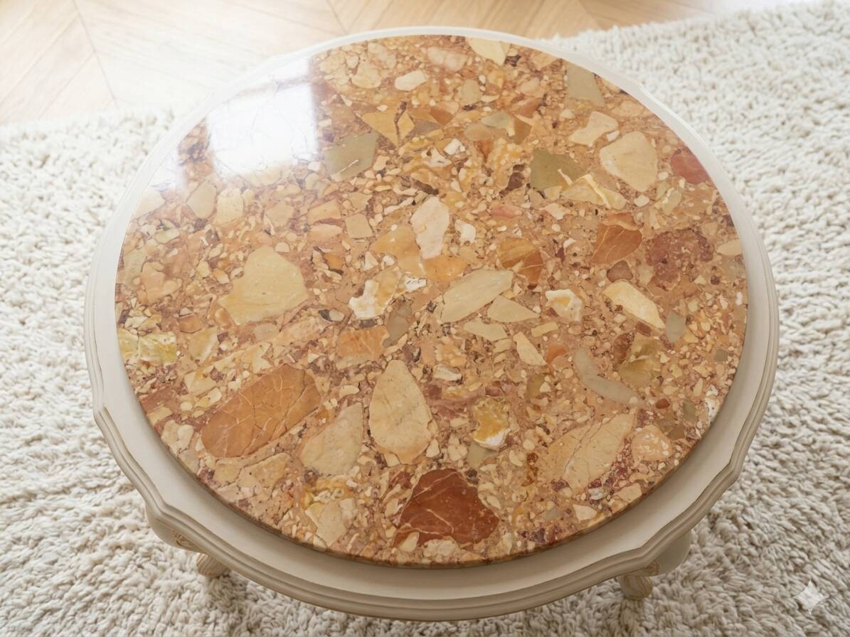 Louis XV coffee table in ochre marble