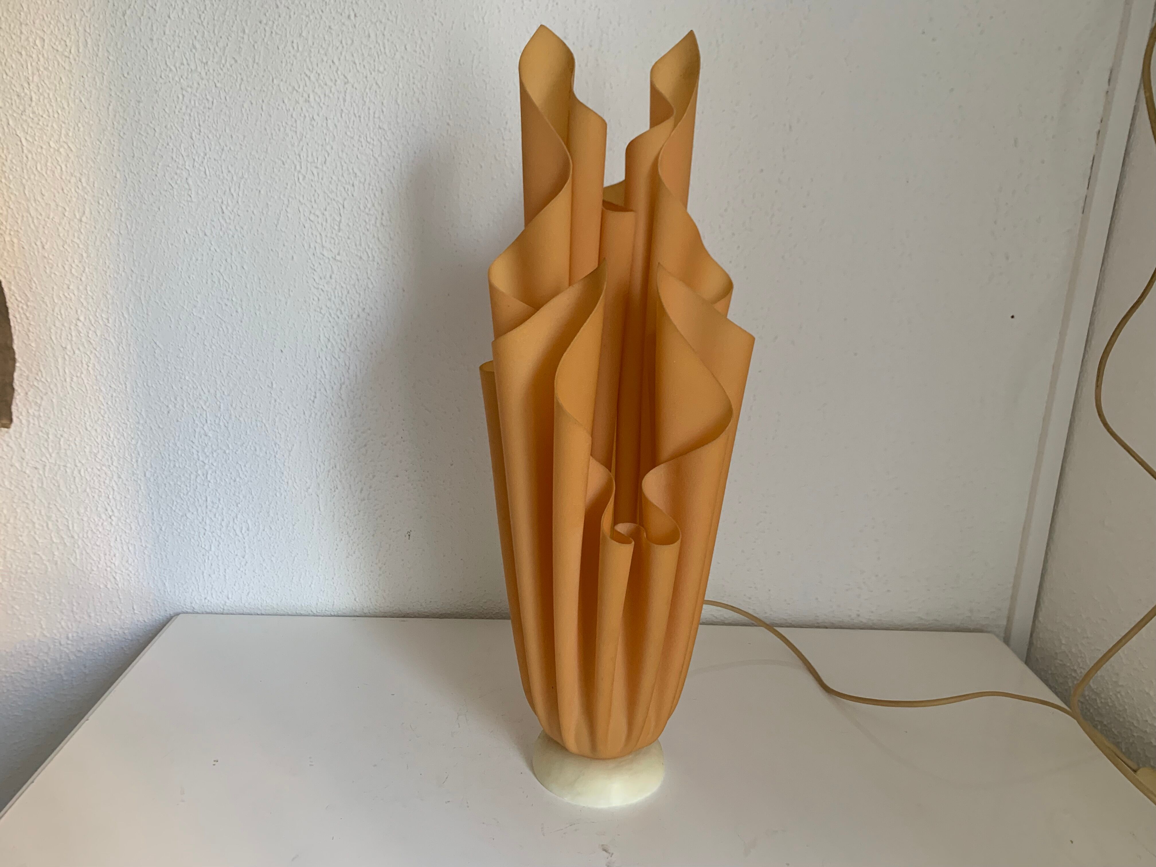 Vintage 1970s Athena Georgia Jacob Salmon Draped Lamp - 50 cm