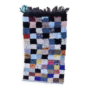 Tapis Marocain Boucherouite coloré  - 87 x 152 cm