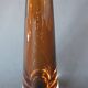 Two vintage Scandinavian double-layered amber blown glass candlesticks