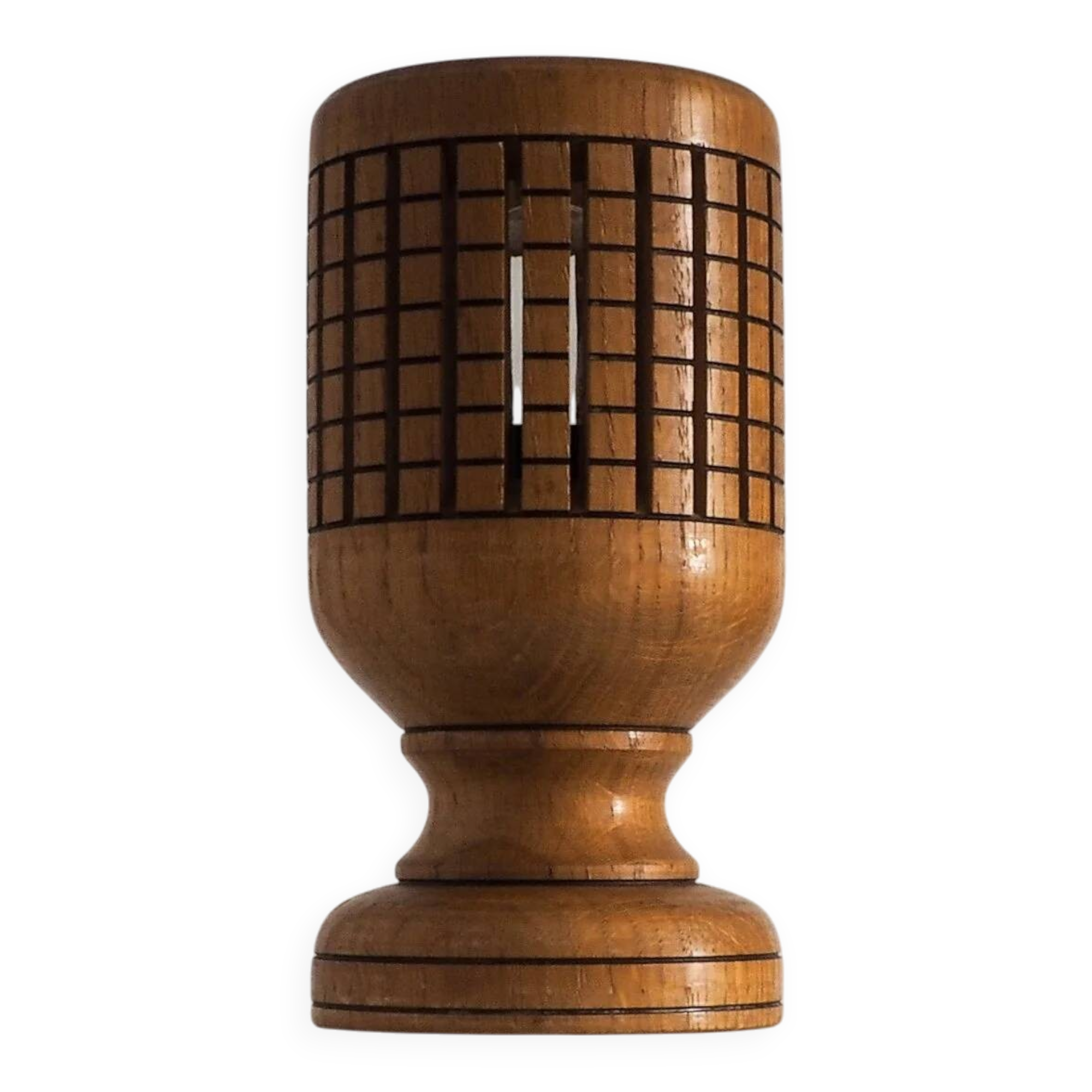 Lampe d'accent en bois vintage avec treillis