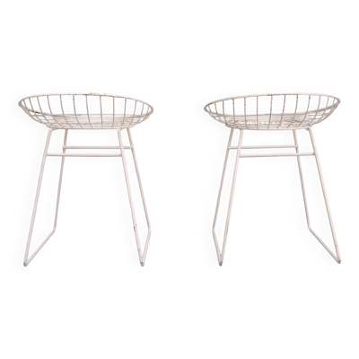Tabouret en fil Pastoe KM05 Cees Braakman années 1950 Hollande