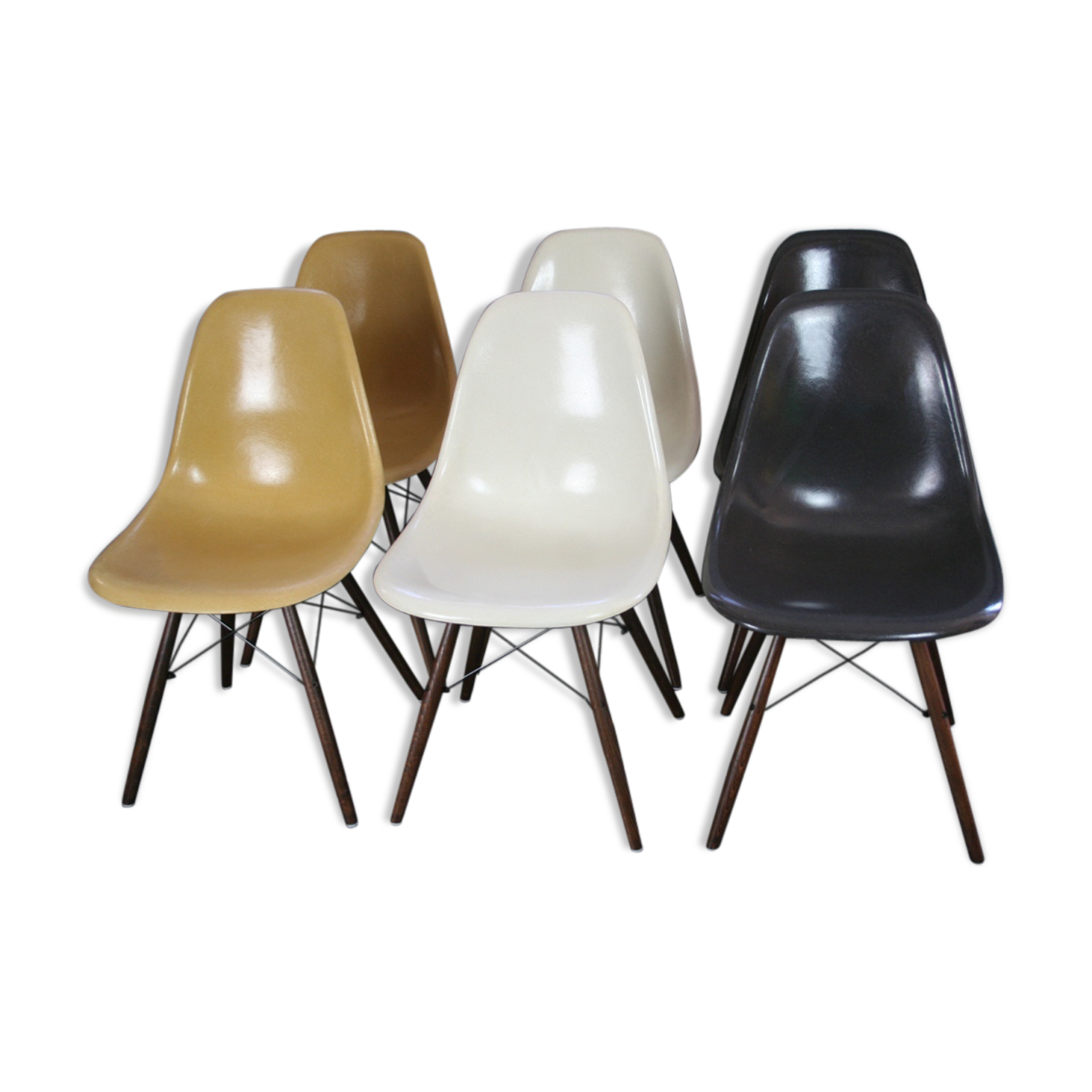 Set of 6 DSW chairs by Charles et Ray Eames for Herman Miller