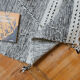 Berber carpet Zanafi - 100% black and white wool - 115 cm x 60 cm