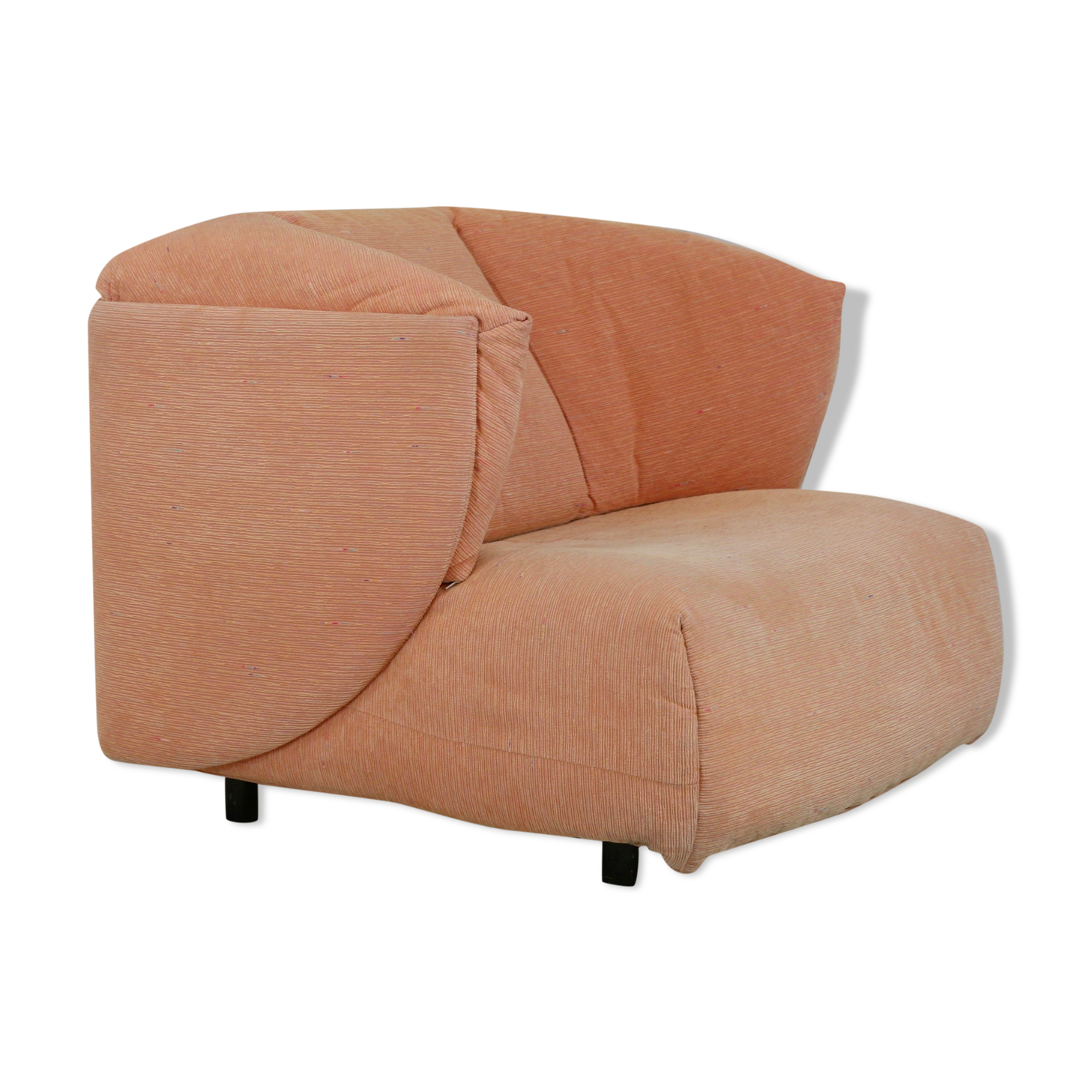 Armchair Ligne Roset, pastel orange color, France, circa 1990