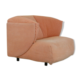 Armchair Ligne Roset, pastel orange color, France, circa 1990