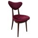 Heart-shaped mid-century chair in burgundy velvet New Waves, Europe, 1960s