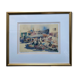 Numbered litho painting "Ladies souk" signed Spencer W. TART (1942) Orientalist
