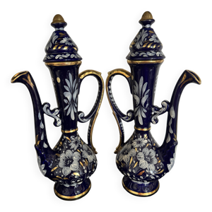 Paire d'aiguières / - bleu cobalt