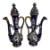 Pair of vintage jugs / pitchers in cobalt blue and gold ceramic – Made i
