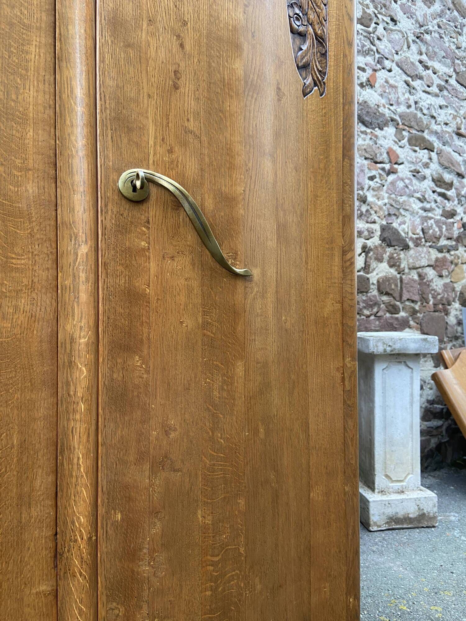 Mid-century vintage Scandinavian 1950s Parisian Art Deco wooden wardrobe