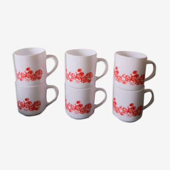 Lot of 6 arcopal mugs