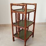 Vintage stand shelf in bamboo and rattan