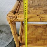 70's rattan and bamboo shelf