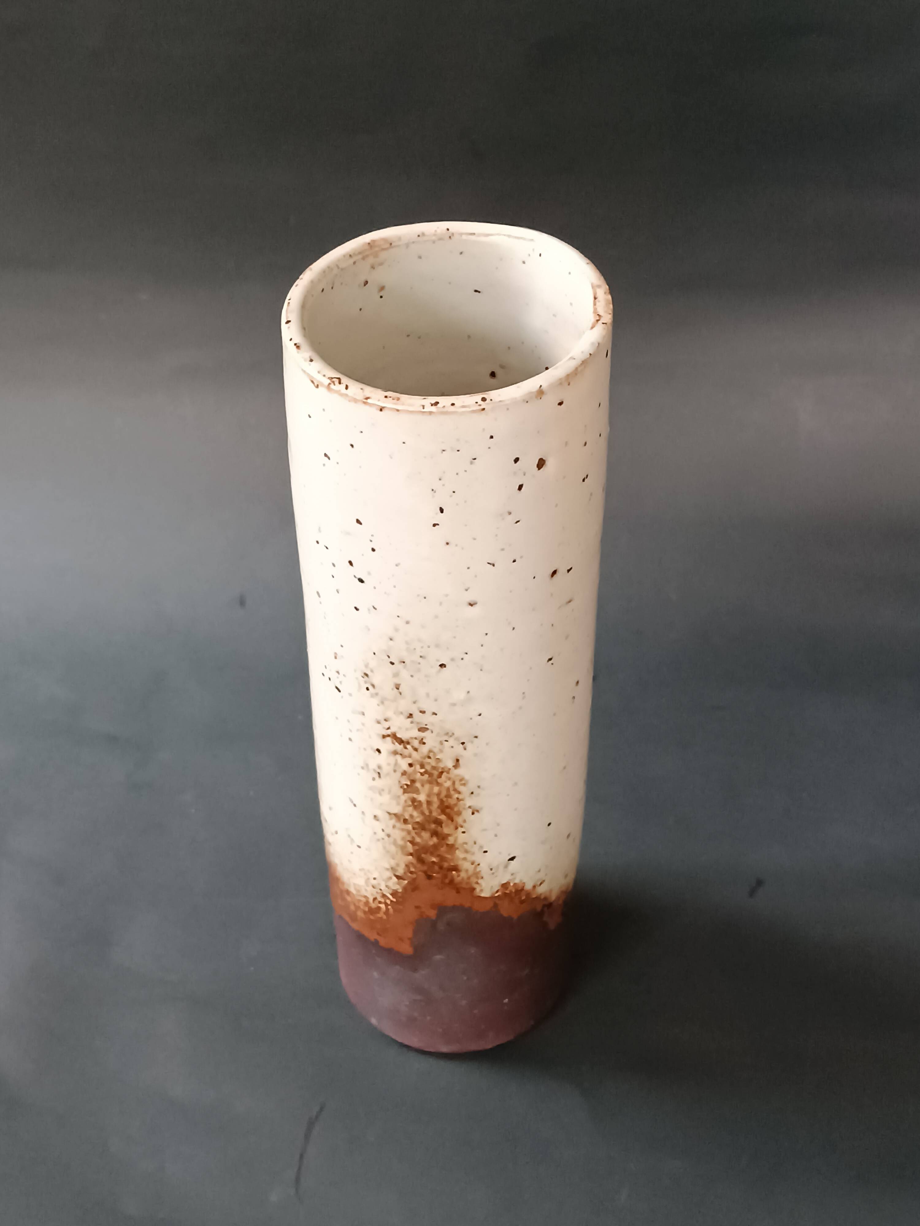 Vase en grès  pyrité double glaçure La Tournerie vintage