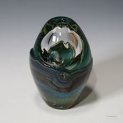 Vase en verre de studio conçu par l'artiste allemand Udo Edelmann, 1988