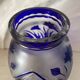 Cobalt blue double crystal vase signed G. Raspiller