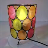 Bohemian mood lamp in Capiz shell and metal - Asian crafts
