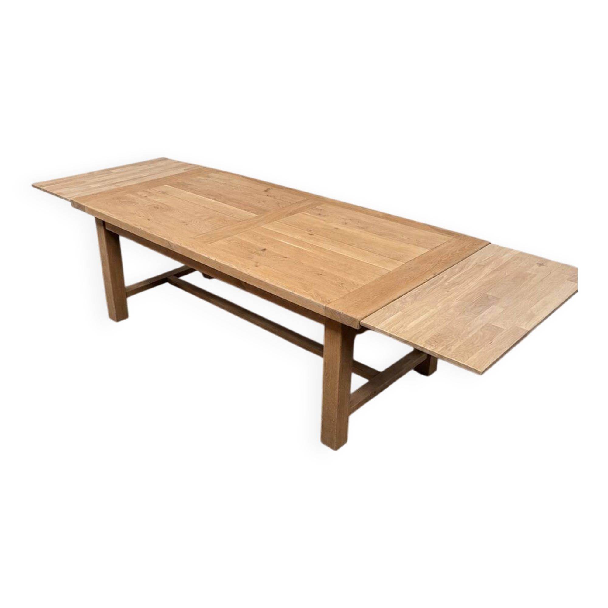 Table de ferme en chêne massif avec rallonges
