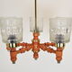 Mid-century Wood Chandelier by Instala Jilove u Decina,1960's
