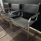 Set of 4 Armchairs in the style of Marcel Breuer – sled base