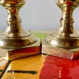 Pair of old brass candlesticks