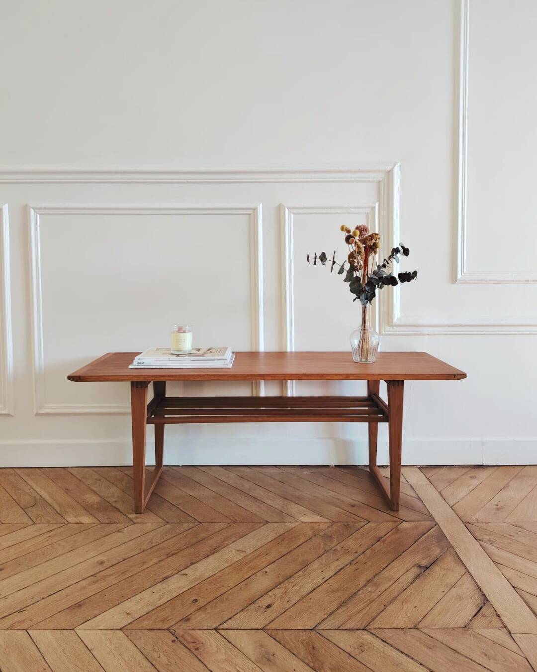 Renovated vintage coffee table, Scandinavian style, 1950s-60s.