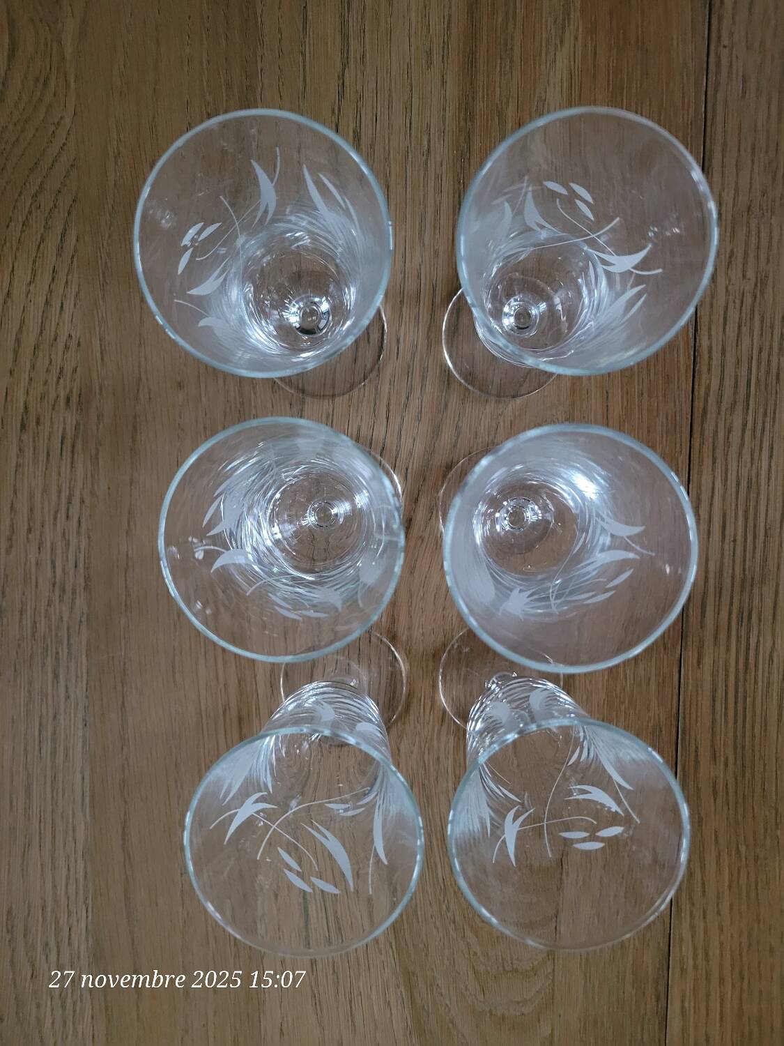 6 vintage champagne flutes