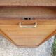 Filing cabinet with curtains