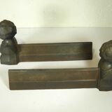 Pair of cast iron fire dogs