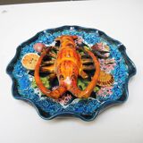 Old Lobster Plate in Barbotine