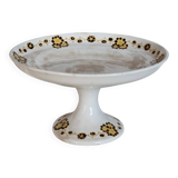 Vintage iron earth compote dish Boch La Louvière - Orange decor