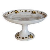 Vintage iron earth compote dish Boch La Louvière - Orange decor