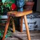 Solid wood tripod stool from the 50s