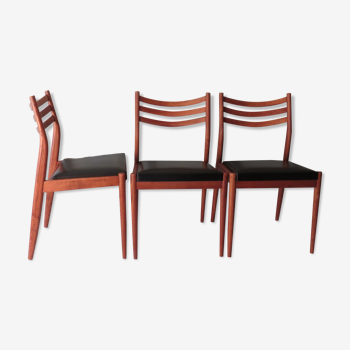 Ensemble de 3 chaises de salle à manger en teck, design danois 1960-1970