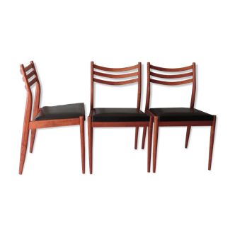 Ensemble de 3 chaises de salle à manger en teck, design danois 1960-1970