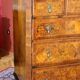 George II Burl Walnut and Marquetry Hightboard, 1890s