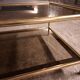 Vintage 80's brass coffee table, glass tops