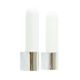 Pair of Opaline Glass & Chrome Wall Lamps from Limburg, Germany, 1970s/80s