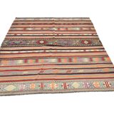 Muticolor Turkish Vintage Kilim Rug, 161x206Cm