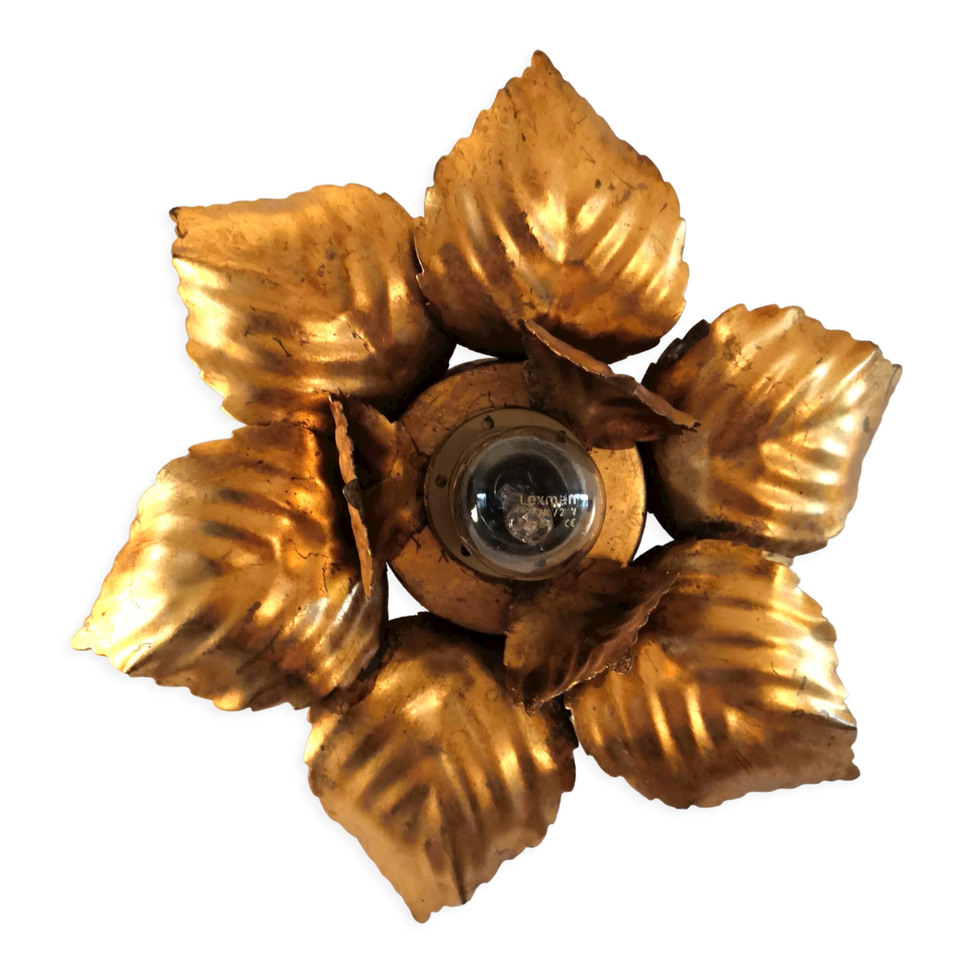 FL wall lamp in gilded metal design 70s