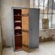 Blue patinated workshop furniture locker room