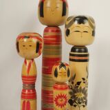 Lot of 4 Japanese KOKESHI dolls