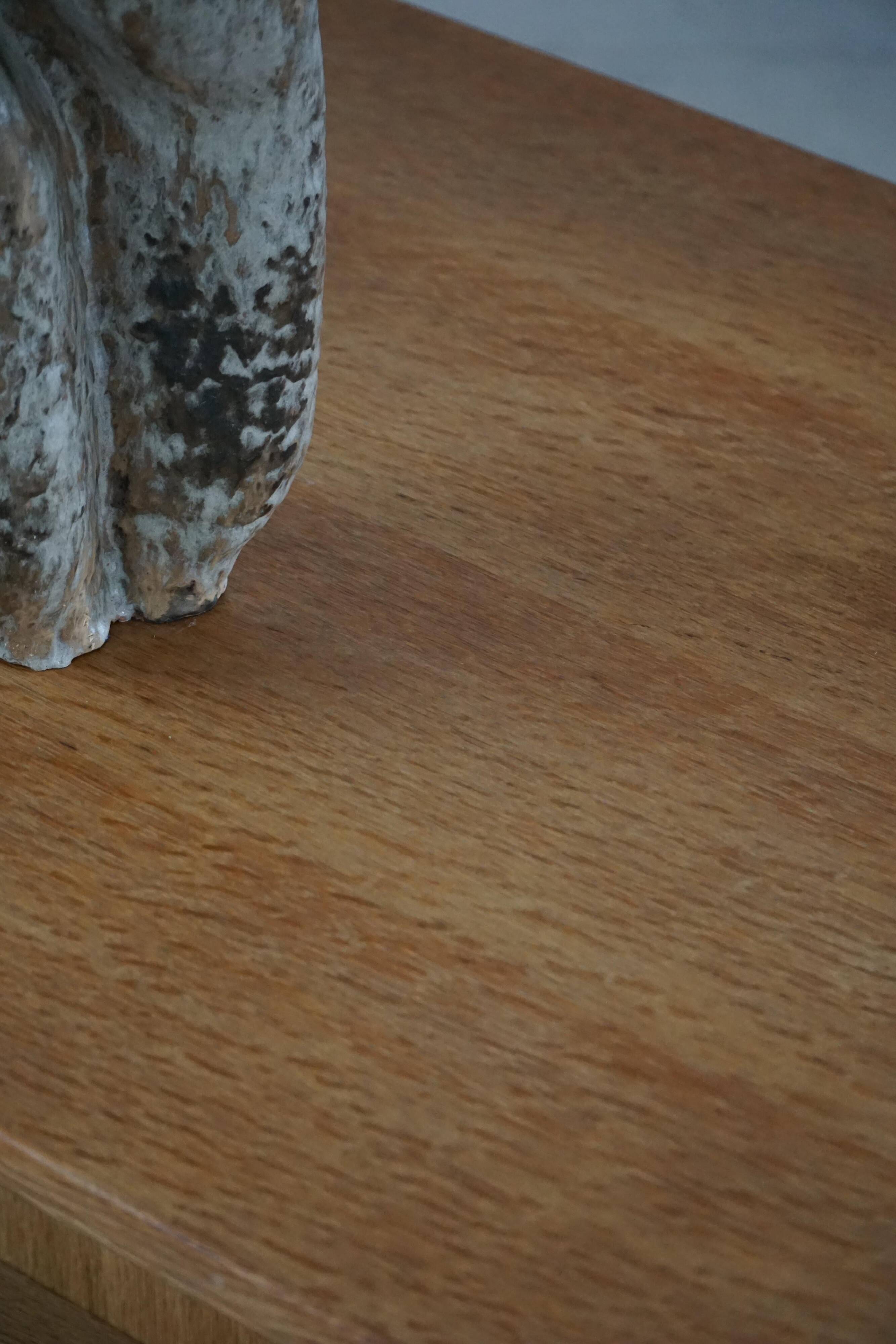 Free-standing oak desk, Mid-century modern Danish, Henning Kjærnulf, 1950s