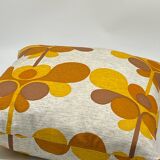 Vintage orange/brown cushion with stylized flowers