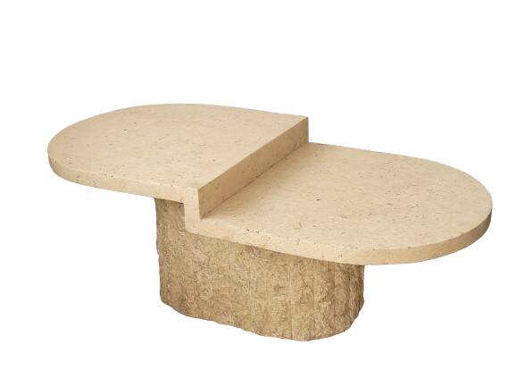 Magnussen Ponte beige mactan stone oval coffee table