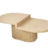 Table basse ovale en pierre mactan beige Magnussen Ponte
