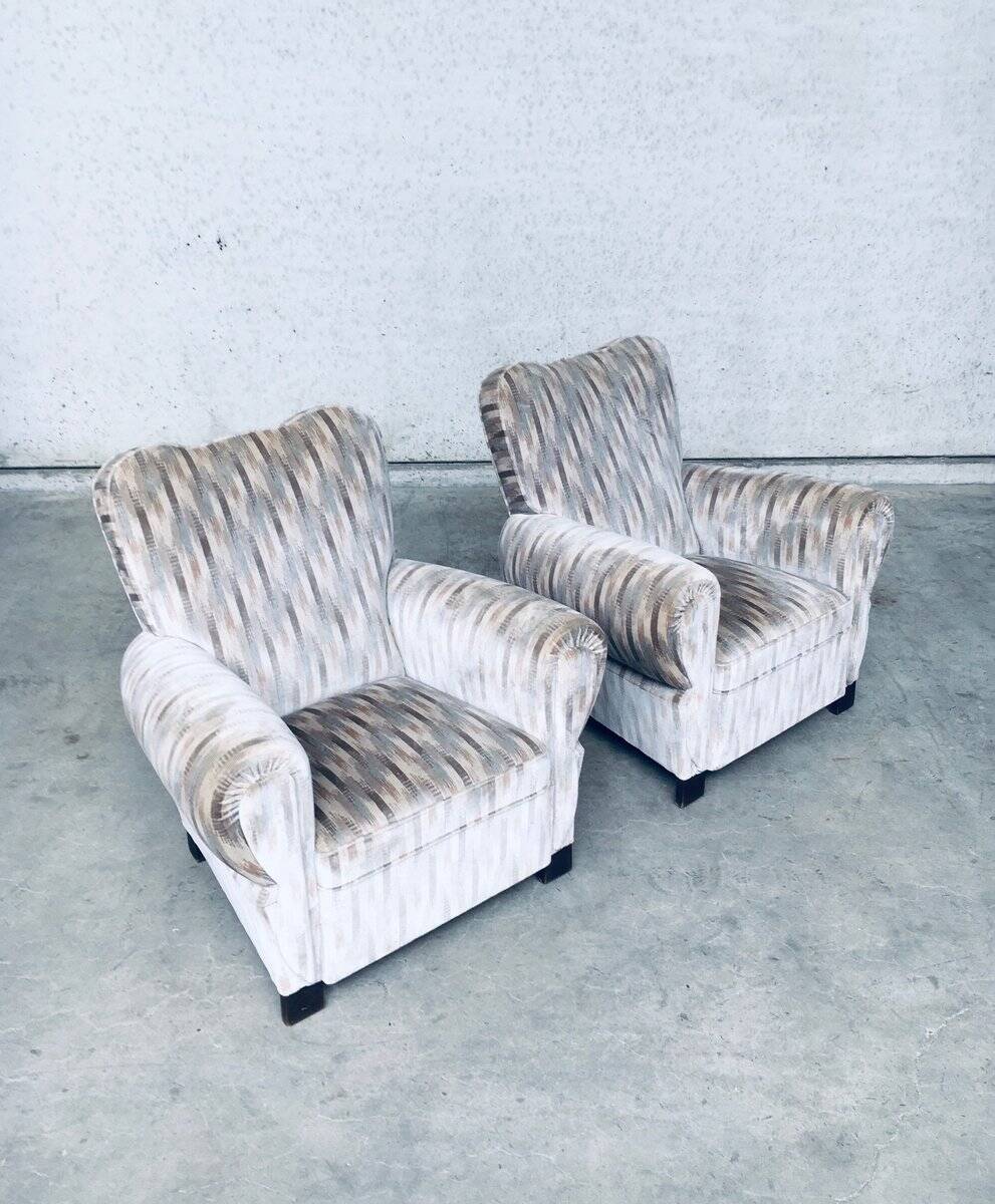 Set of Art Deco armchairs, Belgium, 1940s
